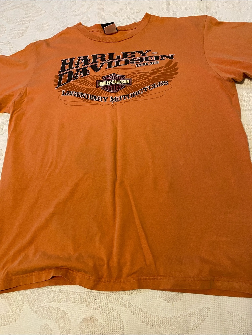 Harley-Davidson Orange Short Sleeve Graphic Tee